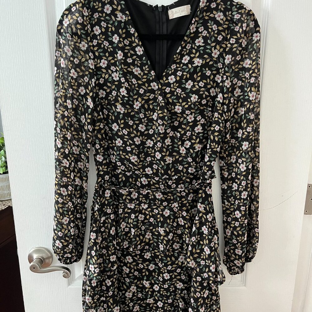 Altar'd State Floral Dress (sheer sleeves)
